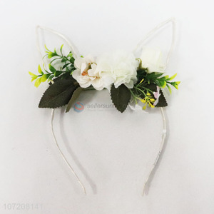 Wholesale Rabbit Ear Artificial Flower Hair Hoop