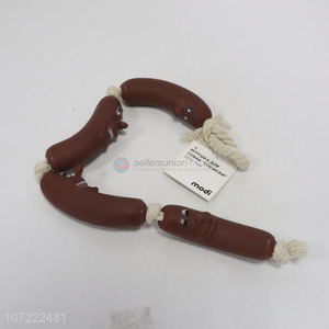 Wholesale sausage shape tpr pet toys eco-friendly dog chew toys