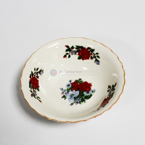 Bottom price round decal ceramic bowl floral ceramic dinnerware