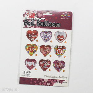 Good quality wedding party supplies heart shape aluminum foil balloon