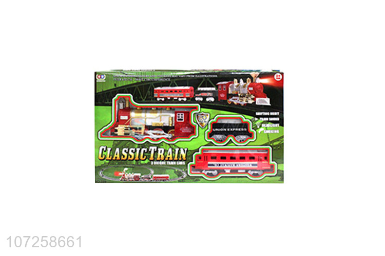 Good sale battery operated plastic train railway set slot toys