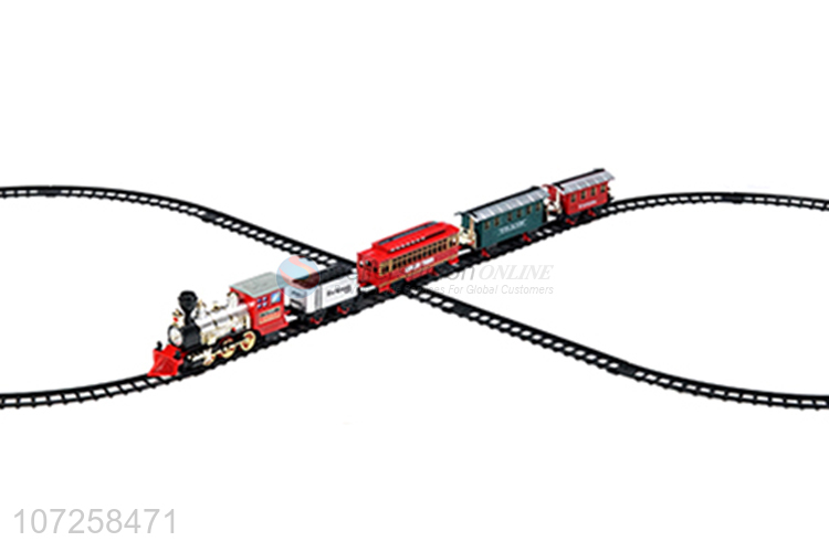 Latest style boys railway toy train battery operated train set