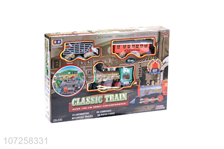 Top supplier kids classic battery operated train set slot toy