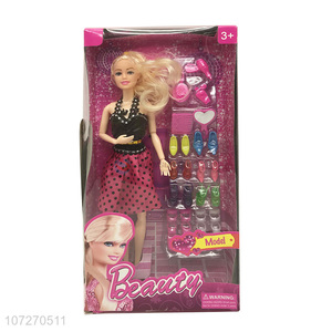 Factory price 11.5 inch solid body fashion model doll with shoes and accessories