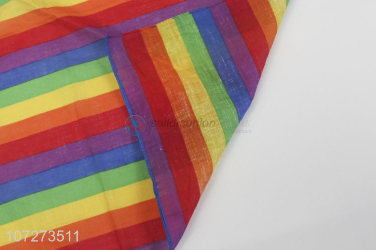 Promotional items fashion cotton bandana rainbow stripe square bandana