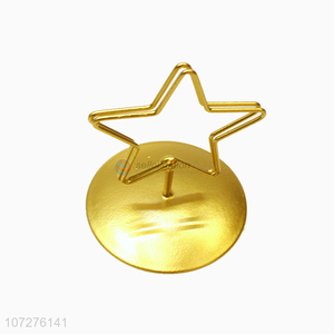 Promotional items office standing gold star shape metal name card holder