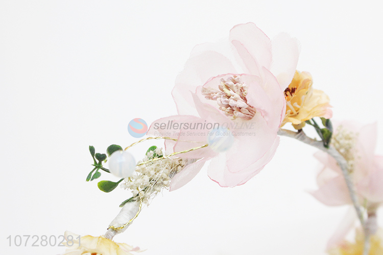 Factory Price Wedding Hair Accessories Adjustable Hairband Wreath For Women Girls