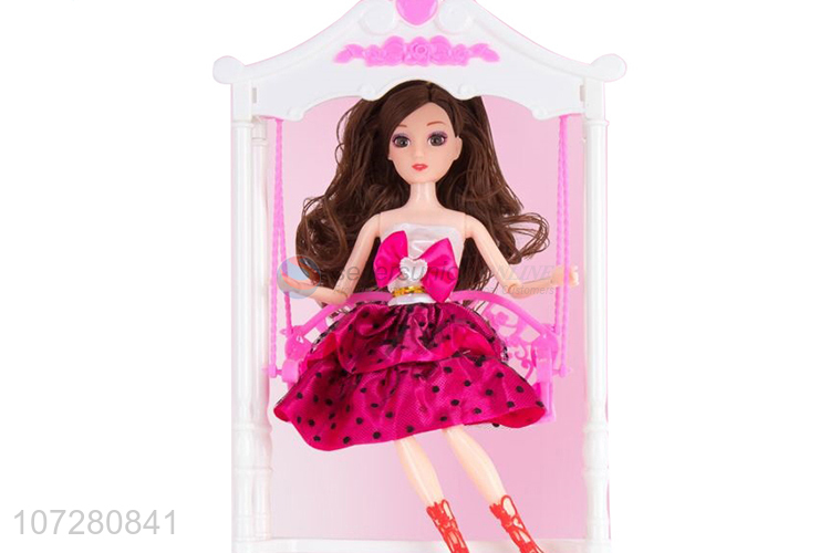 Wholesale 11 Joints Solid Body Swing Lovely Girl Doll Toy Set