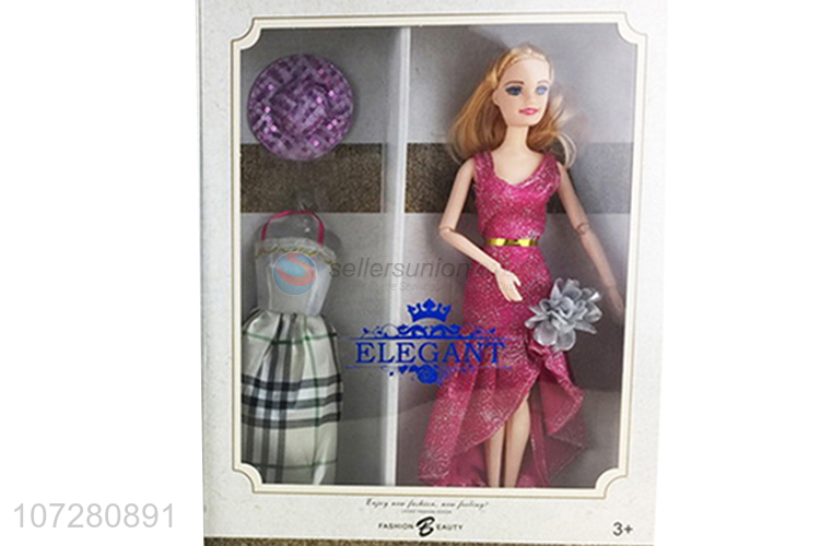 Hot Sale 11 Joints Solid Body Dress Up Doll Toy Set