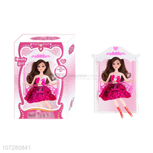 Wholesale 11 Joints Solid Body Swing Lovely Girl Doll Toy Set