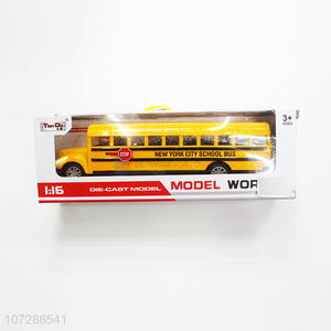 Best Sale 1:16 Scale Alloy Simulation School Bus Toy Vehicle