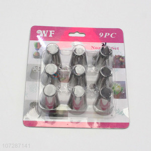 Low price 9pcs icing piping nozzles cake decorating nozzles