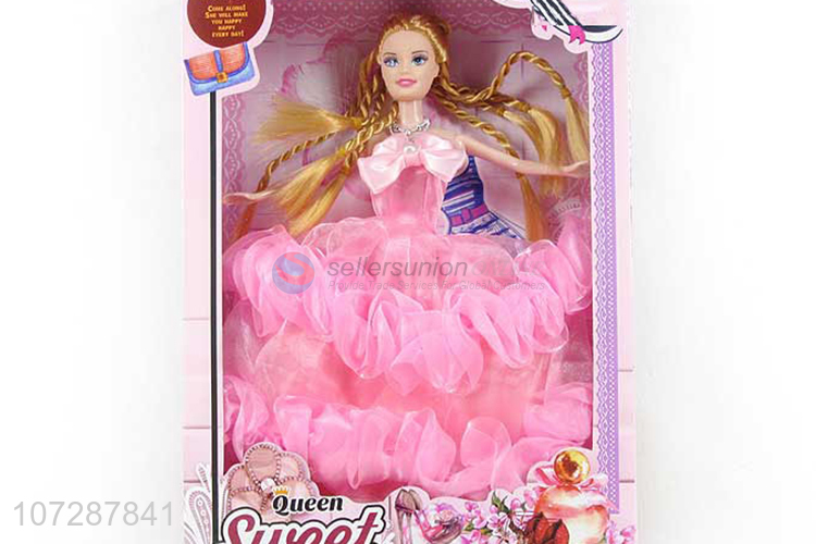 New Arrival 11.5 Inch Solid Body Wedding Dress Girls Doll Toy