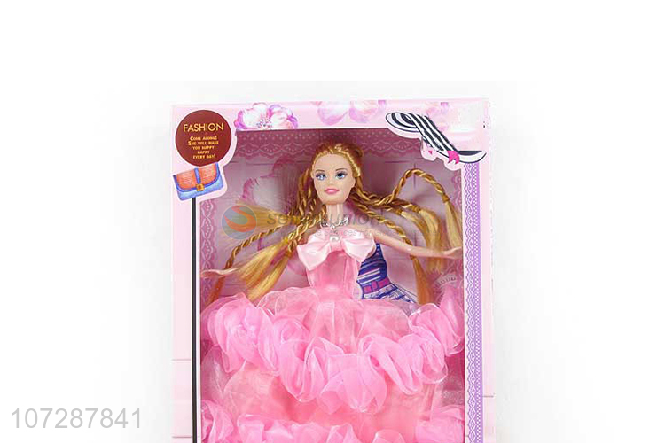 New Arrival 11.5 Inch Solid Body Wedding Dress Girls Doll Toy