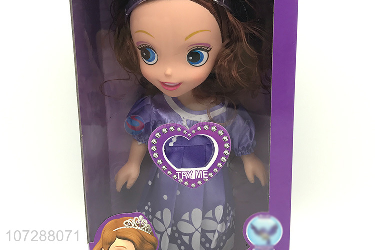 Popular Girls Toy 12 Inch Music Baby Doll With Crown