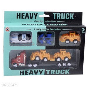 Promotional Price Inertial Trailer Car Heavy Truck Toys Set For Boys Gift