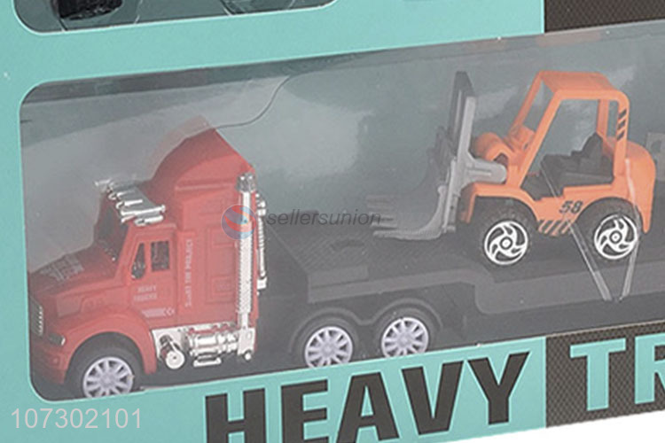 Good Selling Inertial Heavy Trailer Truck Friction Truck Toy Set For Kids