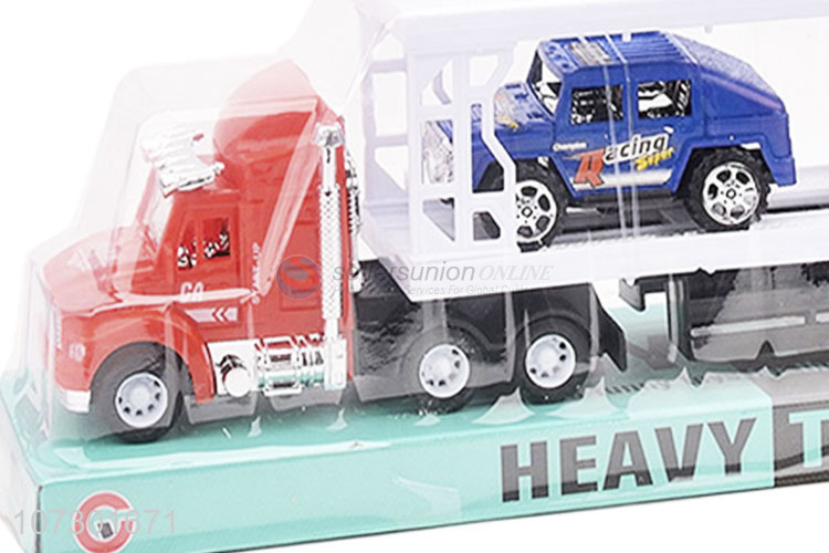 Super Quality Plastic Inertia Heavy Trailer Truck Toys Set For Kids