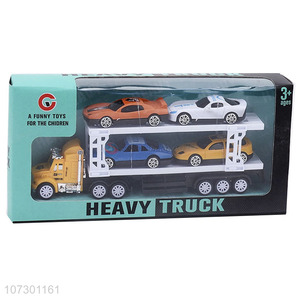 Latest Design Kids Toy Inertia Heavy Trailer Trucks Model Set Toys