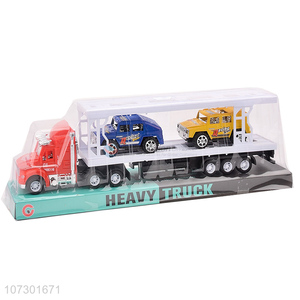 Super Quality Plastic Inertia Heavy Trailer Truck Toys Set For Kids