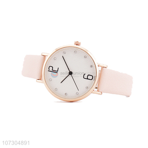 Good Quality Pink Watchband Watches Ladies Wrist Watch