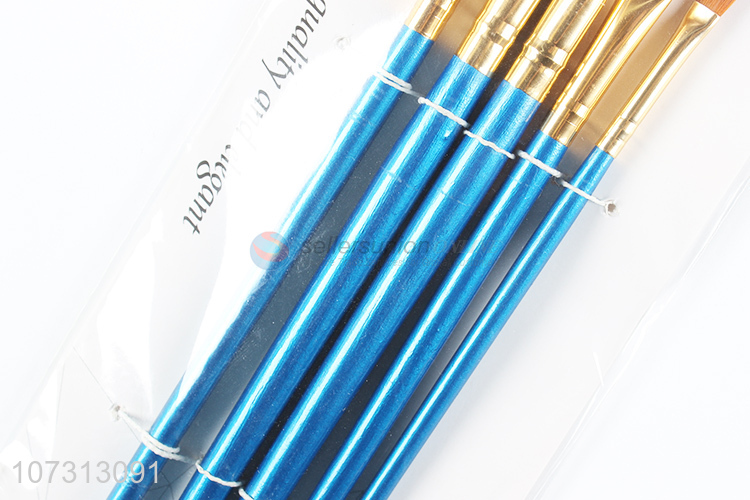 New style art supplies 5pcs wooden handle painting brush watercolor paintbrush