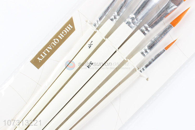 Top supplier art tools 6pcs wooden handle watercolor painting brush oil paintbrush