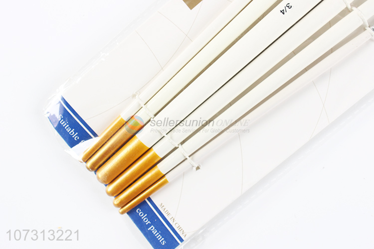 Top supplier art tools 6pcs wooden handle watercolor painting brush oil paintbrush