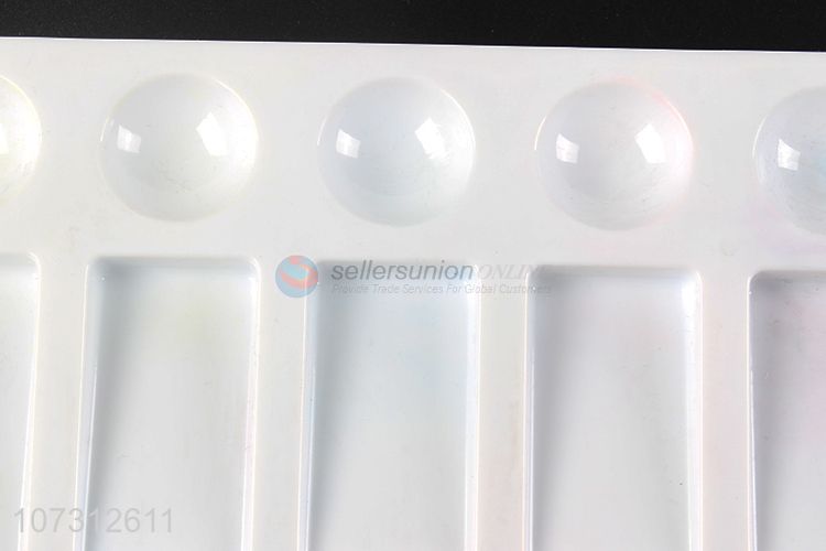Factory supply rectangle white watercolor paint palette art paint tray