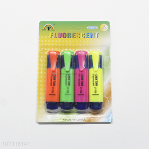 Wholesale custom 4 colors erasable highlighters plastic fluorescent pen