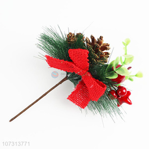 Competitive Price Artificial Twigs Pine Cones Bowknot Christmas Picks