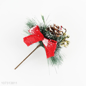 Best Price Christmas Artificial Twigs Christmas Picks with Red Bowknot