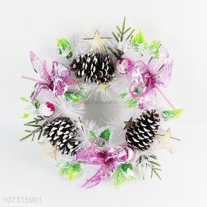 Good market window door hanging pinecone Christmas wreath