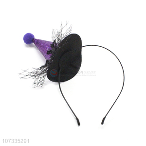 New Product Halloween Party Accessories Balck Spider Witch Mini Hat Headband