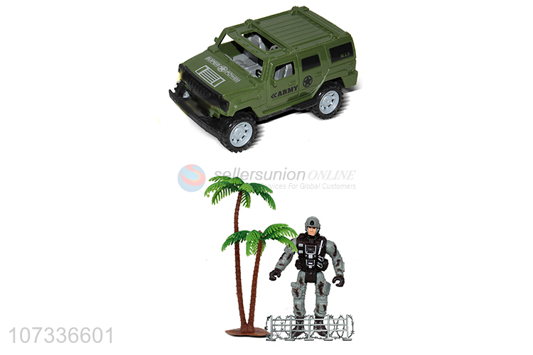 Good Quality Military Vehicle Helicopter Inertia Beach Motorcycle Set Toy