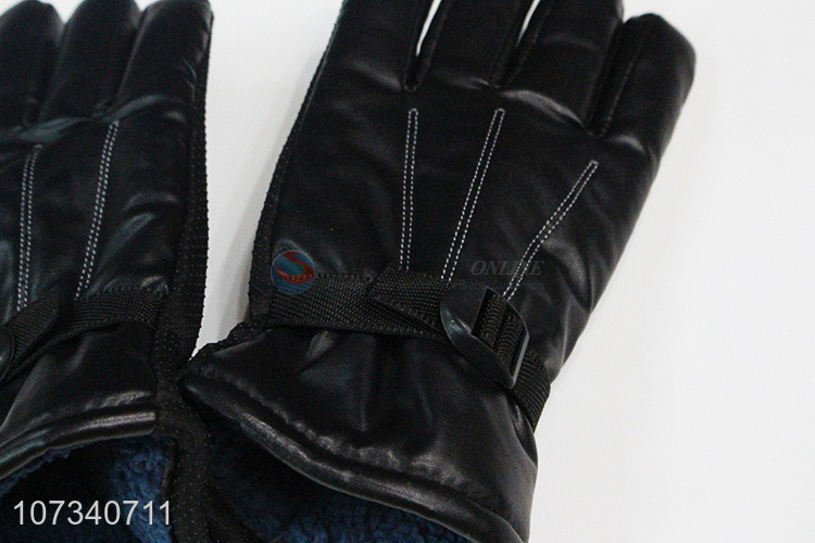 Latest arrival men winter pu leather gloves for climbing & hiking