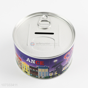 Hot Selling Round Tin Can Money Box Fashion Piggy Bank