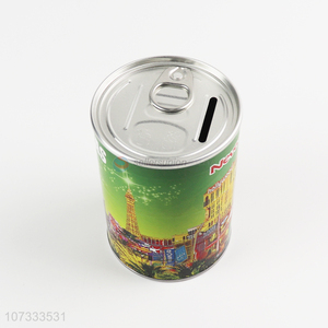 Good supplier zip-top can money box round tin piggy bank