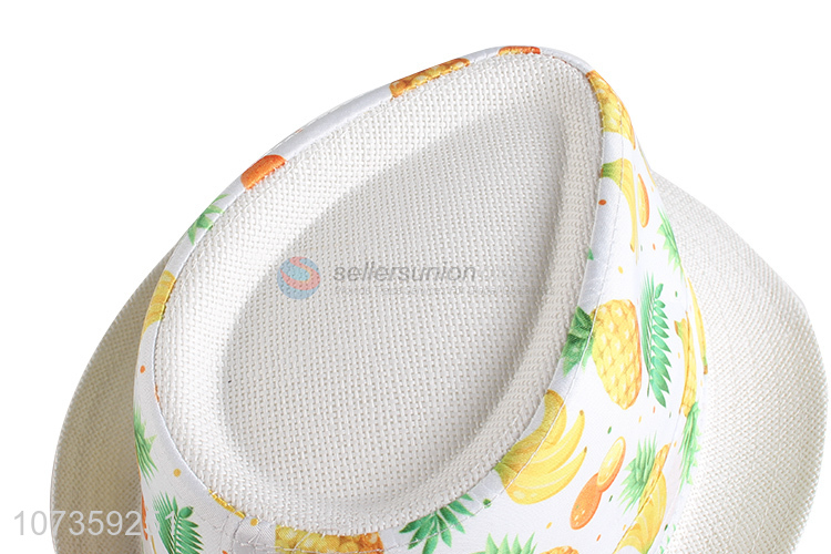 Wholesale Fruit Pattern Straw Fedora Hat Fashion Sun Hat