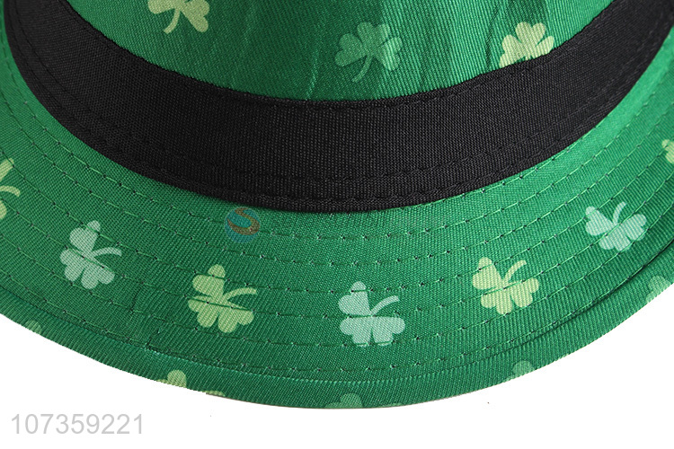 Hot Selling Clover Pattern Fedora Hat Colorful Billycock