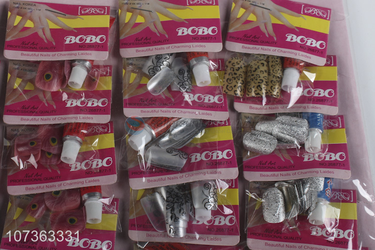 Factory Price Ladies Artificial Fingernails False Nail Tips With Glue