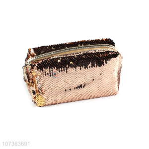 Contracted Design Sequins Cosmetic Bag Girls Fashion Makeup Pouch