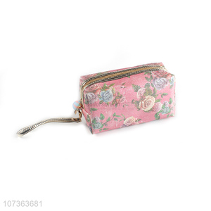 Cheap And Good Quality Flower Printing Cosmetic Bags For Women