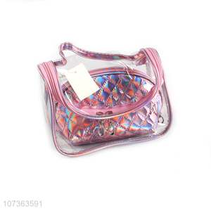 Top Quality Super Soft Cosmetic Bag Clear Travel Zipper Makeup Bag Set