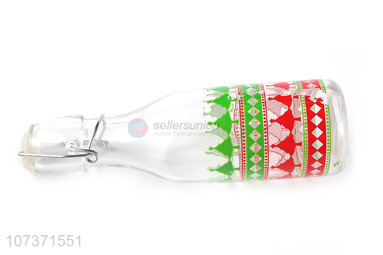 Custom Transparent Storage Glass Bottle Wine Bottle With Buckle Lid