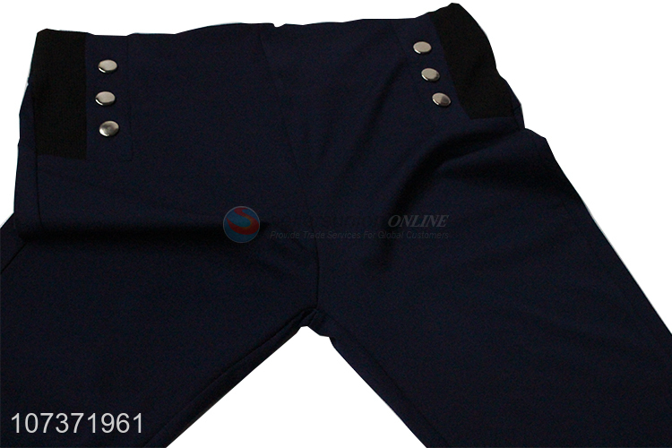 Hot Selling Wide Elastic Casual Pants With Decorative Buttons