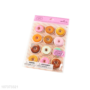 Most popular cute doughnut shape puffy pvc sticker 3d stickers