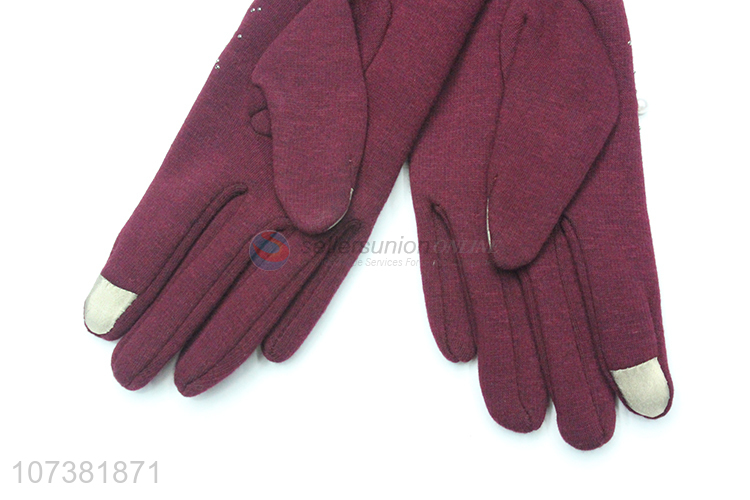 Hot Selling Fashion Women Winter Gloves Keep Warm Micro Velvet Gloves