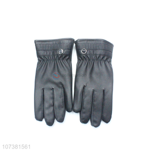 New Winter Leather Fashion Warm Women Luxury Washed Leather Gloves