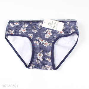 High quality fashion floral printed women cotton briefs underwear